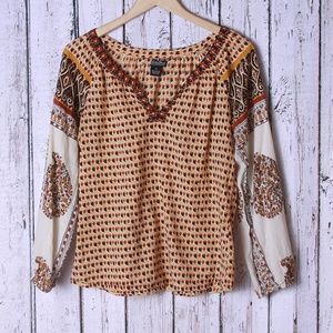 Lucky Brand Peasant Top Boho Size XS